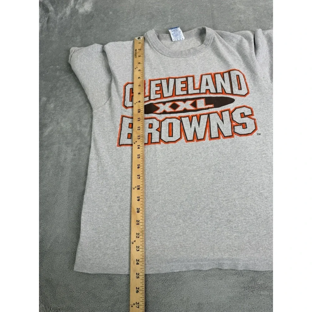 Vintage 90s Cleveland Browns NFL Short Sleeve T Shirt Men's Size Medium Gray - Picture 9 of 10